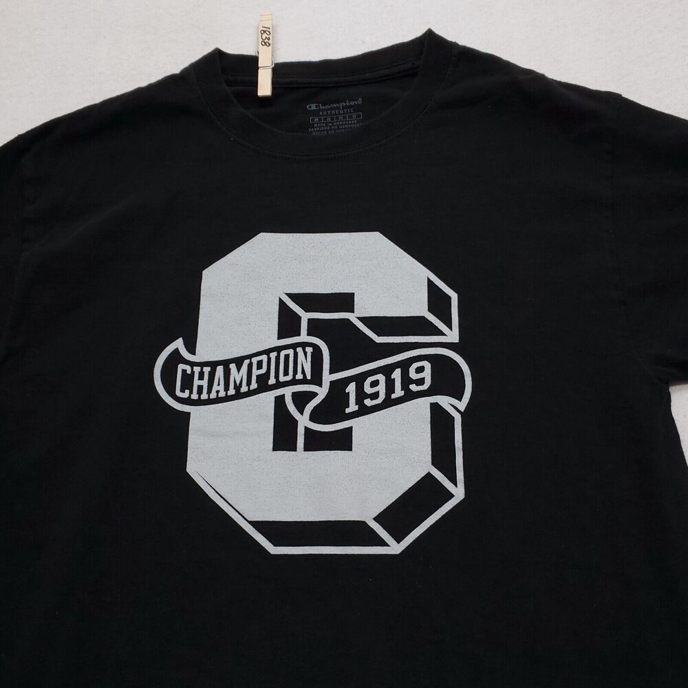 Champion 1919 Casual Graphic Short Sleeve T Shirt Adult Mens Size M Black